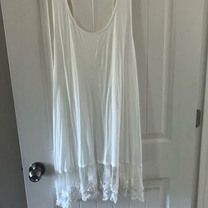 Off white lace trimmed Tank top